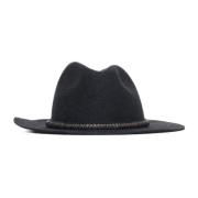 Zwarte Fedora Hoed met Juweelband Brunello Cucinelli , Black , Dames