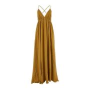 Elegante Oker Zijden Lange Jurk Zimmermann , Yellow , Dames