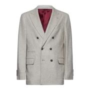 Elegant Ivory Cashmere Jacket Brunello Cucinelli , Beige , Heren