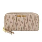 Pre-owned Leather wallets Miu Miu Pre-owned , Pink , Dames