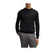 Bicolor Jacquard Trui Regular Fit Hugo Boss , Black , Heren