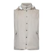 Ivoor Wollen Jas Brunello Cucinelli , Beige , Heren