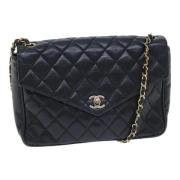 Pre-owned Leather shoulder-bags Chanel Vintage , Black , Dames