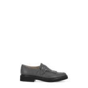 Grijze Leren Loafers Ronde Neus Voorband Doucal's , Gray , Dames