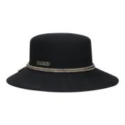 Wollen Vilthoed met Strasskoord Borsalino , Black , Dames