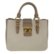 Pre-owned Leather handbags Miu Miu Pre-owned , Beige , Dames