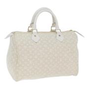 Pre-owned Canvas handbags Louis Vuitton Vintage , White , Dames