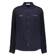 Lange mouwen shirt met logo print Off White , Blue , Heren