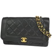 Pre-owned Leather chanel-bags Chanel Vintage , Black , Dames