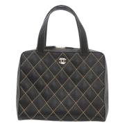 Pre-owned Leather chanel-bags Chanel Vintage , Black , Dames