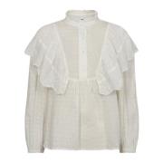 Blouse met ruches en kantdetails Co'Couture , White , Dames