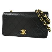 Pre-owned Leather chanel-bags Chanel Vintage , Black , Dames