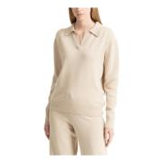 Effen Logo Geborduurde Trui MC2 Saint Barth , Beige , Dames