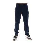 Blauwe Katoenen Broek Rits Knoopsluiting Sun68 , Blue , Heren