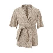 Elegante Linnen Jas in Beige Lardini , Beige , Dames