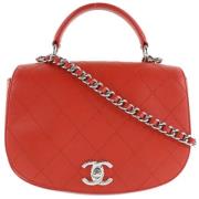 Pre-owned Leather chanel-bags Chanel Vintage , Red , Dames