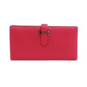 Pre-owned Leather wallets Hermès Vintage , Red , Dames