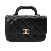 Pre-owned Leather chanel-bags Chanel Vintage , Black , Dames