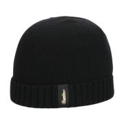 Zachte Eco Cashmere Geribbelde Beanie Borsalino , Black , Unisex