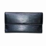 Pre-owned Leather wallets Louis Vuitton Vintage , Black , Dames