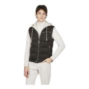 Zijden Kasjmier Hoodie Vest Eleventy , Black , Heren