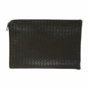 Pre-owned Leather clutches Bottega Veneta Vintage , Black , Dames