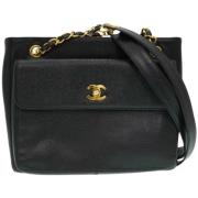 Pre-owned Leather chanel-bags Chanel Vintage , Black , Dames