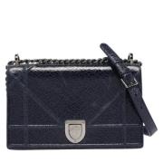 Pre-owned Leather dior-bags Dior Vintage , Blue , Dames