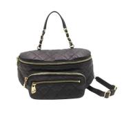 Pre-owned Leather chanel-bags Chanel Vintage , Black , Dames