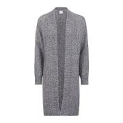 Mohair Katoen Cardigan met Lurex Eleventy , Gray , Dames