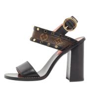 Pre-owned Canvas sandals Louis Vuitton Vintage , Black , Dames