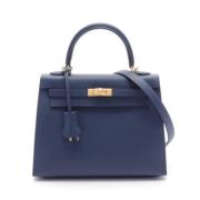 Pre-owned Leather handbags Hermès Vintage , Blue , Dames