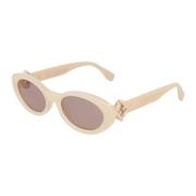 Elegante Ovale Zonnebril Fendi , Beige , Unisex