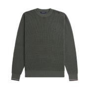 Groene Crew Neck Sweatshirt Aw24 Fred Perry , Green , Heren