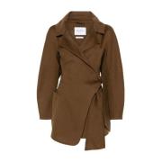 Bruin leren wraparound jas Max Mara , Brown , Dames