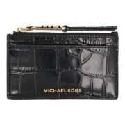 Croco-print kaarthouder met muntenportemonnee Michael Kors , Black , D...