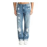 Mid Waist Jeans met Logo Michael Kors , Blue , Heren