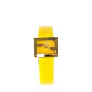 Pre-owned Leather watches Fendi Vintage , Yellow , Dames