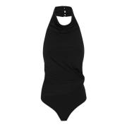 Zwarte Col Open Rug Bodysuit Andamane , Black , Dames