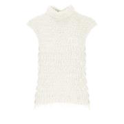 Ivoor Mouwloze Hoge Hals Sweater D.Exterior , Beige , Dames