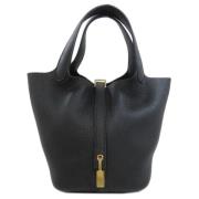 Pre-owned Leather handbags Hermès Vintage , Black , Dames