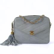 Pre-owned Leather chanel-bags Chanel Vintage , Blue , Dames