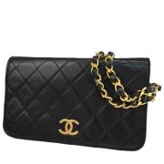 Pre-owned Leather chanel-bags Chanel Vintage , Black , Dames