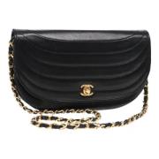 Pre-owned Leather shoulder-bags Chanel Vintage , Black , Dames