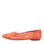 Pre-owned Lace flats Dolce & Gabbana Pre-owned , Orange , Dames