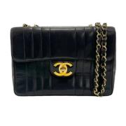 Pre-owned Leather chanel-bags Chanel Vintage , Black , Dames