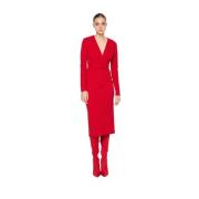 Midi jurk met diepe halslijn Silvian Heach , Red , Dames