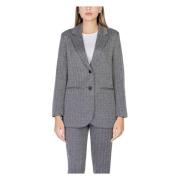 Zwart Pinstripe Knoop Blazer Ichi , Black , Dames