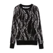 Zwarte Sweater voor Vrouwen Aw24 Versace Jeans Couture , Black , Dames