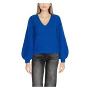 Blauwe V-hals gebreide kleding voor vrouwen Guess , Blue , Dames